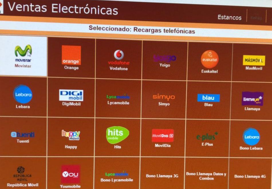 ESTANCO BOQUETILLO - EXPENDEDURÍA Nº 6 recargas telefónicas 